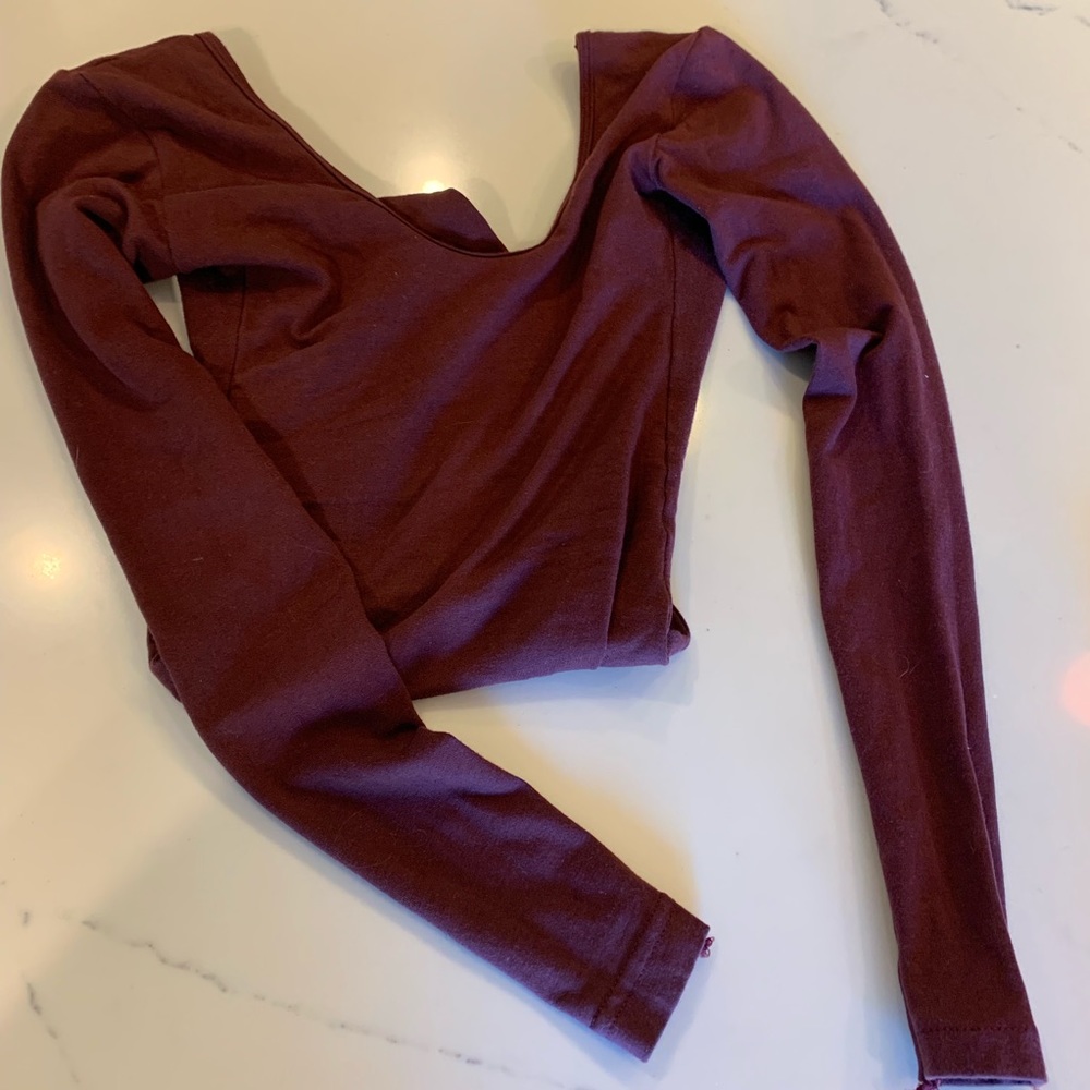 American Apparel Open Back Long Sleeve Body Suit